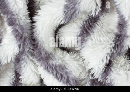 Macro Texture Pure Polyester Striped Fabric Top View Stock Photo