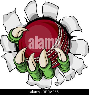Cricket Ball Claw Cartoon Monster Animal Hand Stock Vector