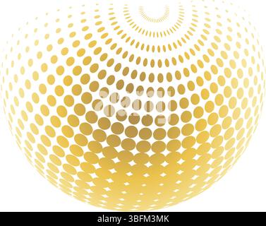 Contemporary set of halftone rounded 3d figures. Stock Vector