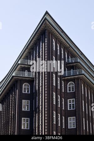 Chilehaus, with its spire reminiscent of a ship's prow, icon of ...