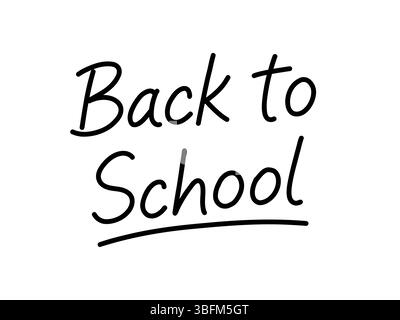 Back to School vector illustration featuring handwritten typography, perfect for academic promotions, educational campaigns, and school-themed designs Stock Vector