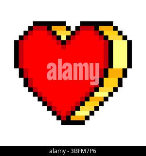 Heart shape in pixel art style Stock Vector