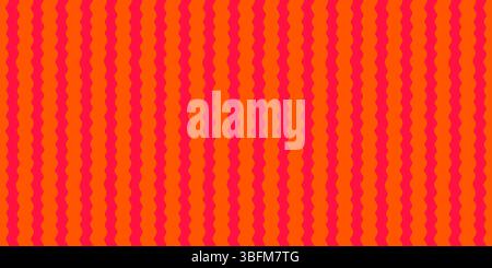 Wavy stripe seamless pattern in orange and red colors. Vibrant abstract texture with vertical wavy line pattern for bold packaging, fabric, or modern Stock Vector