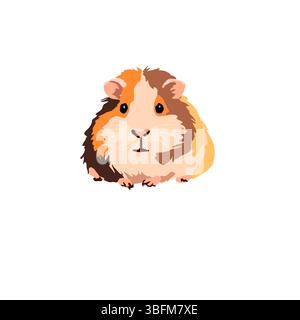 Vector illustration of a guinea pig in the center. A fun and cultural design ideal for national celebrations, tourism products, or educational content Stock Vector