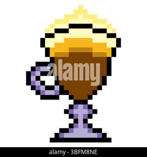 Classic Irish coffee in pixel art style Stock Vector