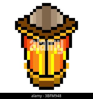 Fanous lantern in pixel art Stock Vector