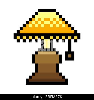 Lampshade in pixel art style Stock Vector