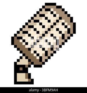 Microphone with pixel art isolated on white background Stock Vector
