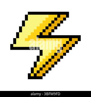 Lightning in pixel art style Stock Vector