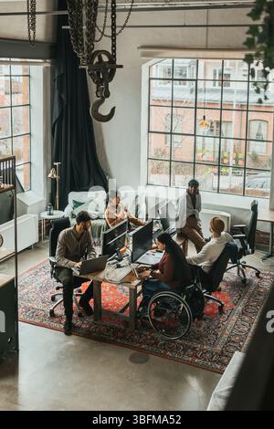 Team of multiracial programmers at start up office Stock Photo