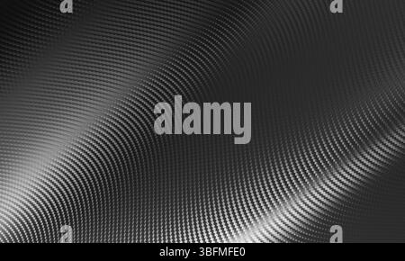 Abstract black carbon fiber background 3d wavy texture Stock Photo