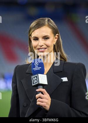 Moderator Laura Wontorra (DAZN) Munich, April 15, 2026, Football, UEFA ...