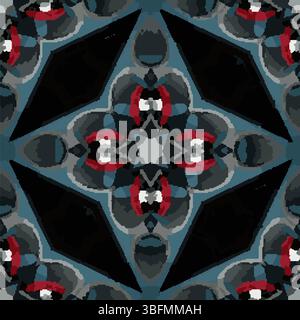 Black Red Cyan Kaleidoscope Vector Stock Vector