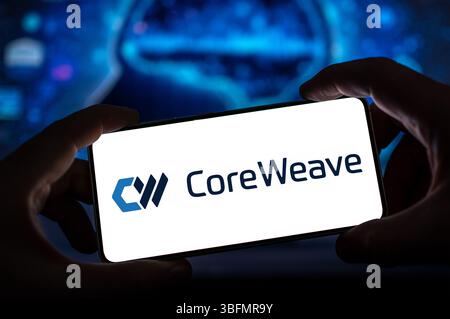 CoreWeave - US AI cloud-computing startup Stock Photo