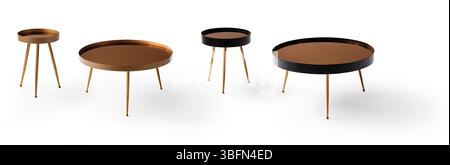 coffee table isolated on white background . different angle Stock Photo
