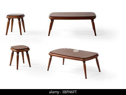 coffee table isolated on white background . different angle Stock Photo
