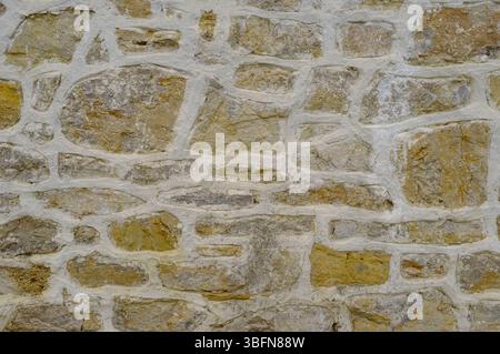 stone wall background, Gomionica Monastery, Kmecani, Bosnia and Herzegovina Stock Photo