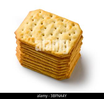 stack of crackers isolated on white background Stock Photo