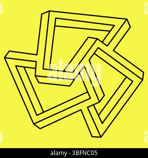 Impossible shapes. Web design elements. Optical Illusion objects. Line design. Geometric figures. Vector illustration. Optical art.  Stock Vector