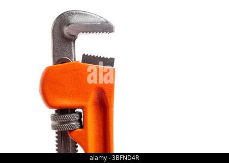 Adjustable pipe wrench isolated on white background Stock Photo