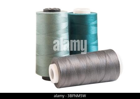 Spools of thread isolated on white background. Clipping path included. Stock Photo
