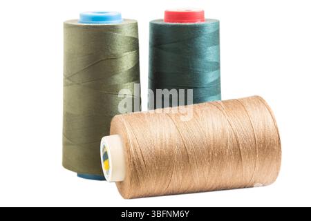 Spools of thread isolated on white background. Clipping path included. Stock Photo