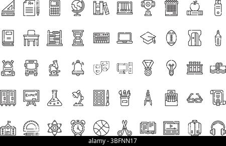 Highschool icons icons Simple vector icon. Illustration symbol design template for web mobile UI element. Stock Vector