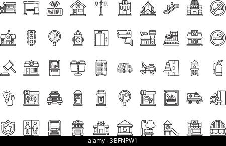 Public services icons icons Simple vector icon. Illustration symbol design template for web mobile UI element. Stock Vector