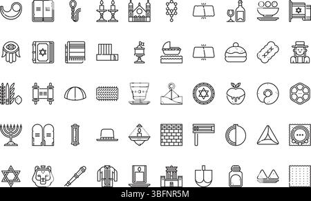 Judaism icons icons Simple vector icon. Illustration symbol design template for web mobile UI element. Stock Vector