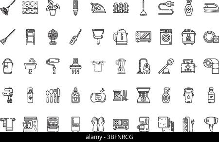 Households icons icons Simple vector icon. Illustration symbol design template for web mobile UI element. Stock Vector