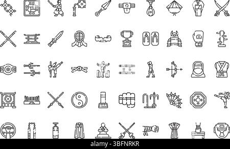 Martial arts icons icons Simple vector icon. Illustration symbol design template for web mobile UI element. Stock Vector