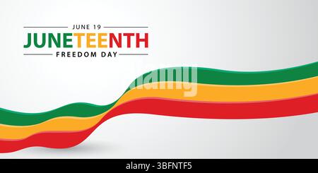 Juneteenth Day. Emancipation or Freedom Day. American annual holiday banner. Vector illustration Stock Vector