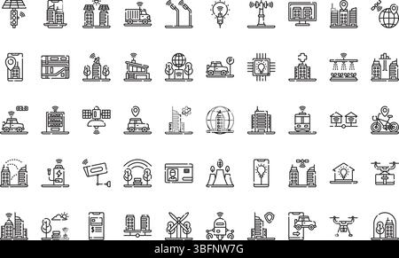 Smart city icons icons Simple vector icon. Illustration symbol design template for web mobile UI element. Stock Vector