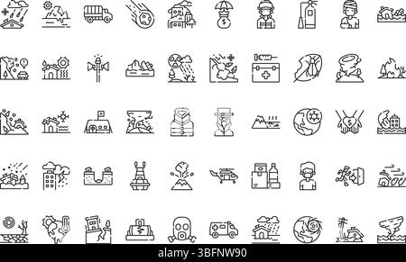 Natural disaster icons icons Simple vector icon. Illustration symbol design template for web mobile UI element. Stock Vector
