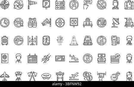 Airport icons icons Simple vector icon. Illustration symbol design template for web mobile UI element. Stock Vector