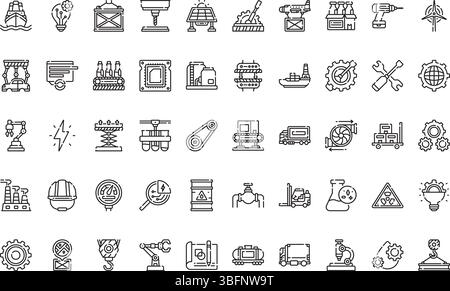 Industrial process icons icons Simple vector icon. Illustration symbol design template for web mobile UI element. Stock Vector