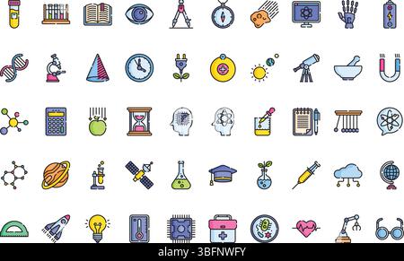 Science icons icons Simple vector icon. Illustration symbol design template for web mobile UI element. Stock Vector