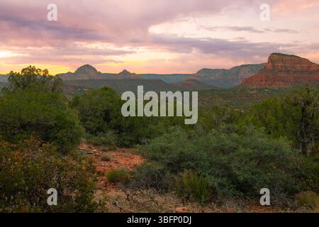 Dusk Begins To Settle In Sedona Stock Photo