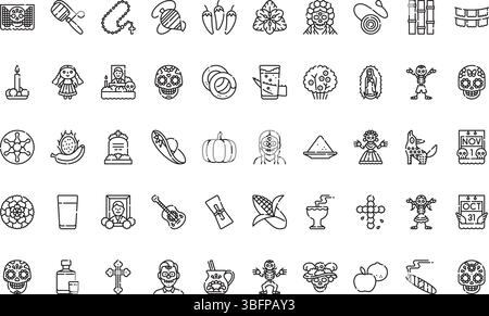 Dia de muertos icons icons Simple vector icon. Illustration symbol design template for web mobile UI element. Stock Vector