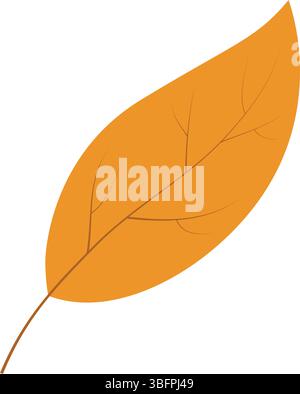 Flat leaf icon silhouette. Filled leaf glyph. Stock Vector