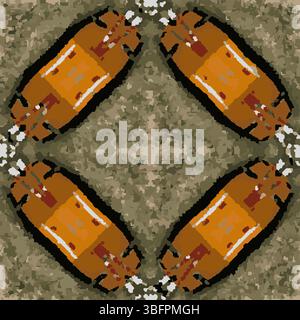 Brown Orange Camouflage Vector Pattern Stock Vector