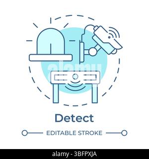 Detect soft blue concept icon Stock Vector