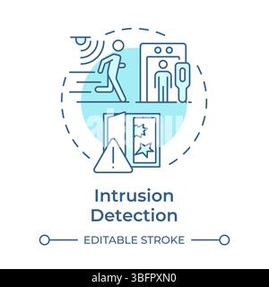 Intrusion detection soft blue concept icon Stock Vector