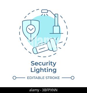 Security lighting soft blue concept icon Stock Vector