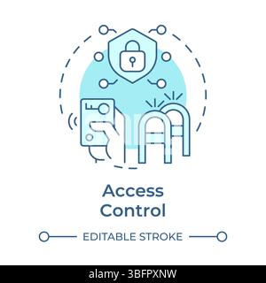 Access control soft blue concept icon Stock Vector
