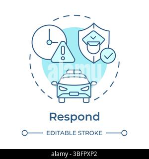 Respond soft blue concept icon Stock Vector