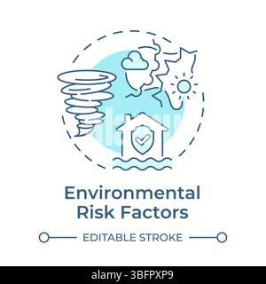 Environmental risk factors soft blue concept icon Stock Vector
