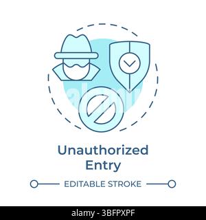 Unauthorized entry soft blue concept icon Stock Vector