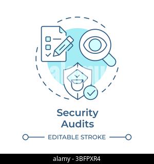 Security audits soft blue concept icon Stock Vector