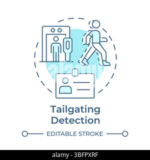 Tailgating and piggybacking soft blue concept icon Stock Vector